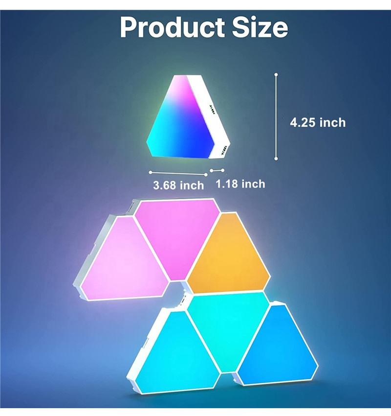 sizes of traingle gaming lights