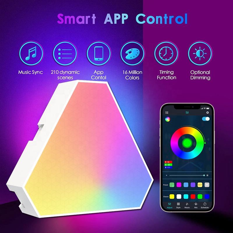 app control for triangle gaming lights